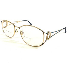 Vintage Christian Dior Eyeglasses Frames 2857 48 Gold Wire Blue Round 56-16-125