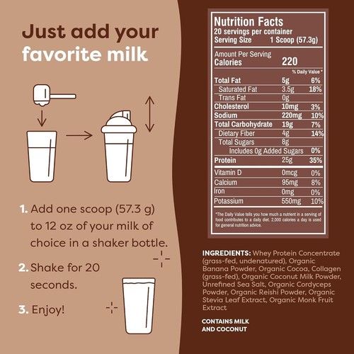 FlavCity Protein powder Smoothie,Chocolate -Gluten Free &No Added sugars - Picture 5 of 6