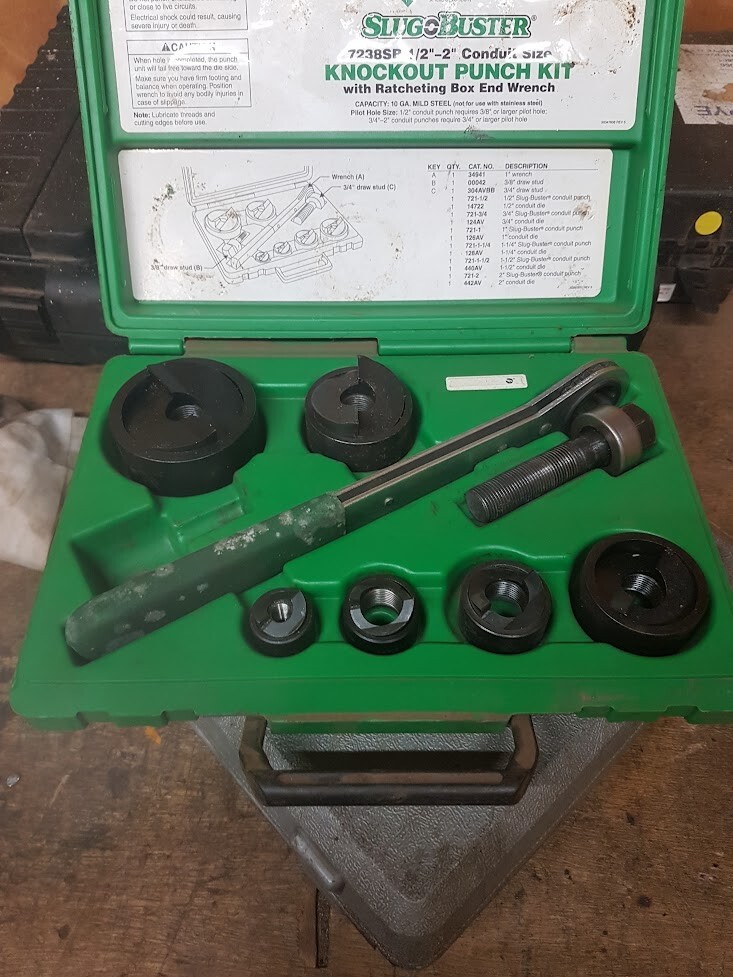 GREENLEE 7238SB KNOCKOUT PUNCH SET WITH RATCHETING BOX END WRENCH eBay