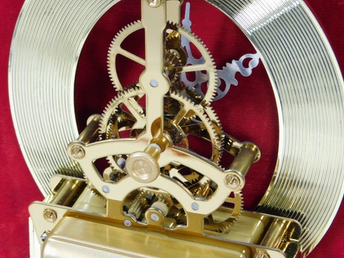 Anniversary Quartz Skeleton Clock Movement With OVAL Dial Gold 5 7/8" Tall - Picture 3 of 3