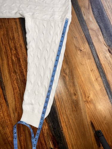 NOS Vintage Cotton Ramie Preppy Varsity Cable Knit Tennis Old Money Sweater - Bild 5 von 10