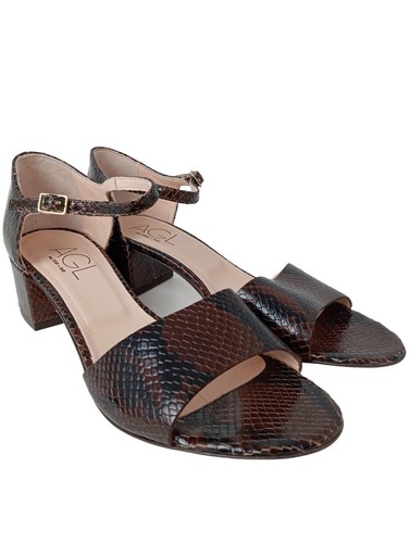 AGL Sandalias de tacón alto Mujeres Talla EU 39.5 negro-marrón oscuro - Imagen 5 de 5