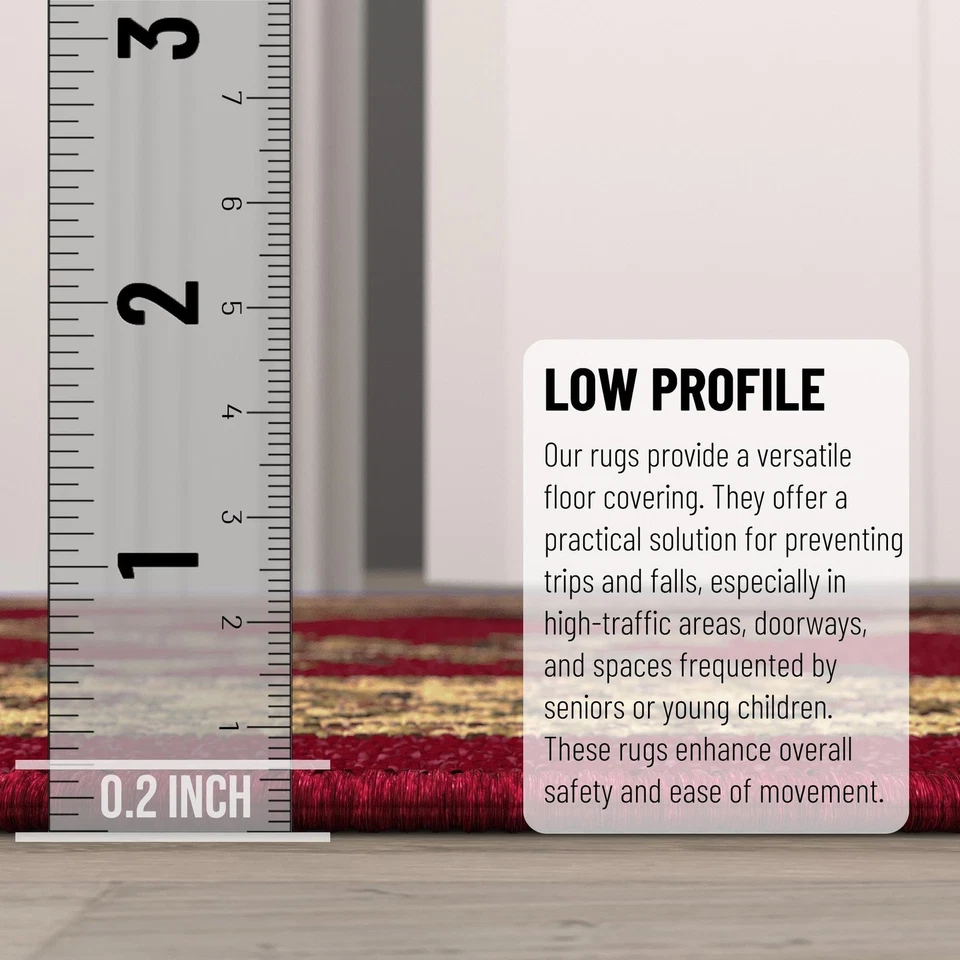 Alfombras de 5' x 6'6" para sala de estar alfombra de área enrejado para dormitorio - antideslizante duradera... Foto 4 de 4