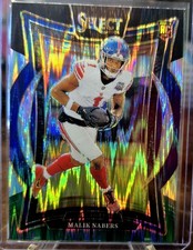 2024 Panini Select - Concourse Malik Nabers #29 Green & Yellow Shock Prizm (RC)