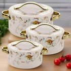 Hot Pot Food Warmer Insulated Casserole Serving Dish Storage Thermal GOLD HANDLE