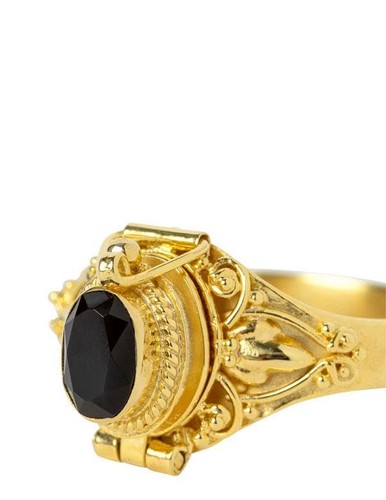 Victorian Trading Co. Gilded Onyx Poison Ring 35158 (9) - Picture 5 of 6