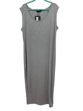 PrettyLittle Thing Maxi Dress Plus Sz 20 Gray Marl Jersey Scoop Sleeveless NWT