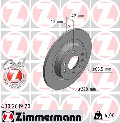 2x BRAKE DISC 430.2619.20 FOR VAUXHALL ZAFIRA/Mk/II ASTRA OPELA16/Z16XER 1.6L - Picture 2 of 9