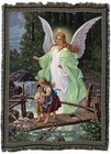 Guardian Angel 1900 Blanket Throw Woven from Cotton - Made in The USA (72x54)
