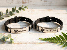 Epilepsy Medical Alert Bracelet | Stainless Steel | Personalised ID Option