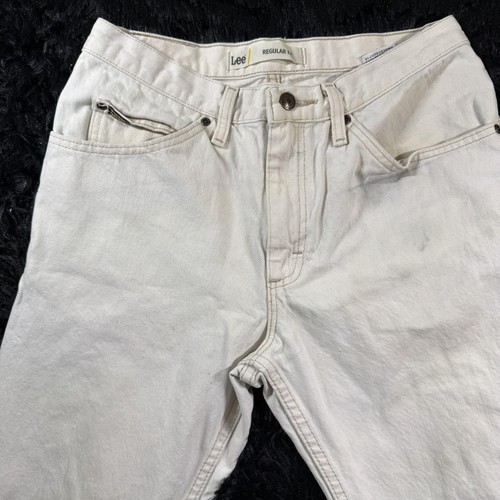 Lee Jeans Para Hombres 32x30 Blanco Calce Regular Pierna Recta Cremallera Mosca Denim Ropa de Trabajo - Imagen 2 de 13