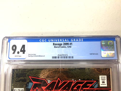 Marvel 1992 | Ravage 2099 #1 | Gold Foil Cover | CGC 9.4 WHITE Pages - Picture 2 of 3
