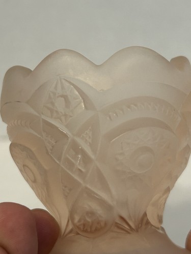 Vintage Imperial Glass Pink Rose Colored Toothpick Holder Dish  - Picture 6 of 11