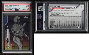 2020 Topps Chrome Negative Refractor Juan Soto #12 PSA 9 MINT