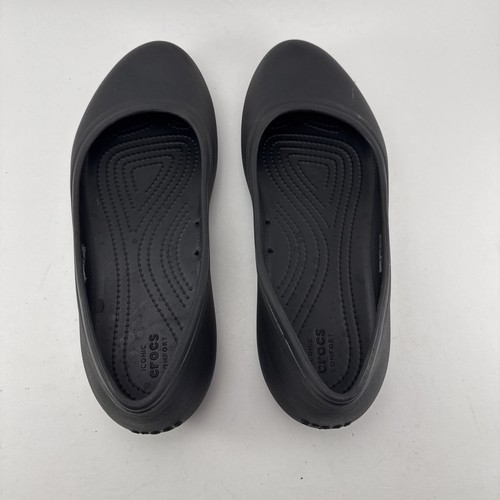 Crocs “At Work” Black Ballet Flats Slip Resistant Work Shoes Women’s Size 11 - Picture 4 of 24