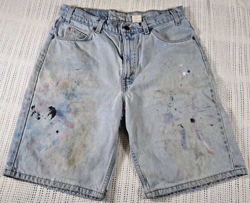 Vintage Levi’s 550 Jeans Shorts Herren 34* Relaxed Fit Blau Denim Light Wash Lackiert - Bild 2 von 17