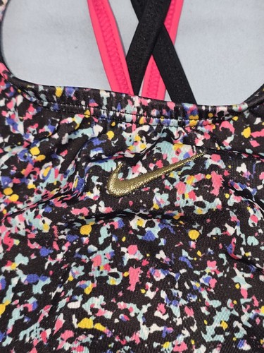 NWT Nike Girls 2 Piece Swim Suit Size SMALL Multicolored Razor Back Top - Picture 2 of 7