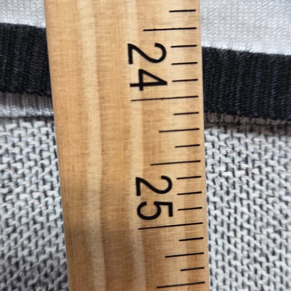 Joseph A Women's Sweater Short Sleeve Size M White Polka Dot Striped Hem - Image 2 of 4