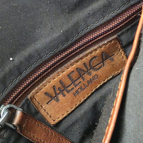 Vilenca Holland Anthropologie Woven Leather SHOULDER SLING BACKPACK Cognac Rare - Picture 6 of 9