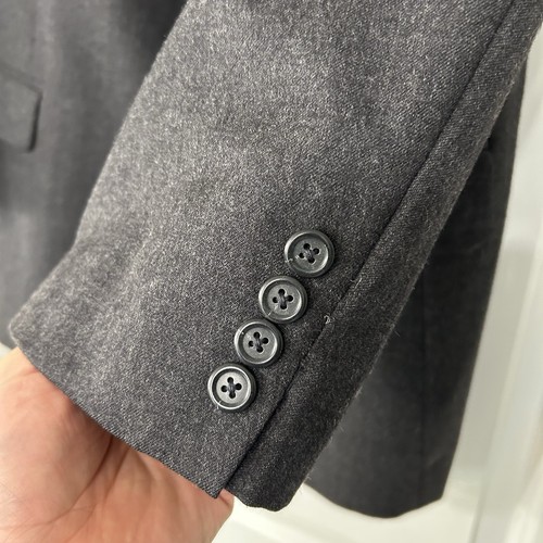 Vintage J Crew 100% Wool Blazer 44R Charcoal Gray Sport Coat Made in USA Preppy - Picture 4 of 14