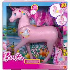 Barbie funkelnd leuchtendes Einhorn mit 20 interaktiven Kombinationen aus Lichte