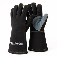 932°F Heat Resistant Gloves – 14" Premium Cowhide Leather for BBQ & Grilling,...