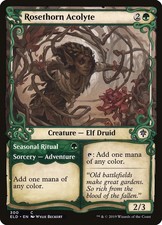 Rosethorn Acolyte / Seasonal Ritual (Showcase) FOIL Throne of Eldraine NM