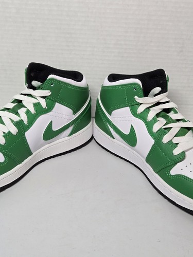 Nike Air Jordan 1 AJ1 Mid Lucky Green White DQ8423-301 DQ8426-301 Size 4.5Y - Picture 3 of 9