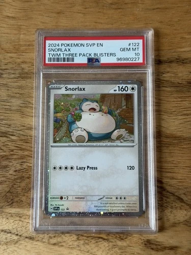 2024 Pokemon SVP EN Snorlax TWM Three Pack Blisters PSA 10 GEM MINT
