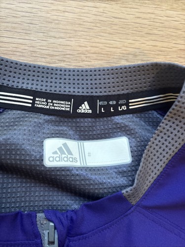 Adidas Camisa Para Hombres Grande Púrpura Climalite Cuarto Cremallera Jaula Chaqueta Béisbol - Imagen 5 de 10