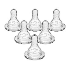 Dr. Brown?s Natural Flow Level 2 Narrow Baby Bottle Silicone Nipple, Medium Flow
