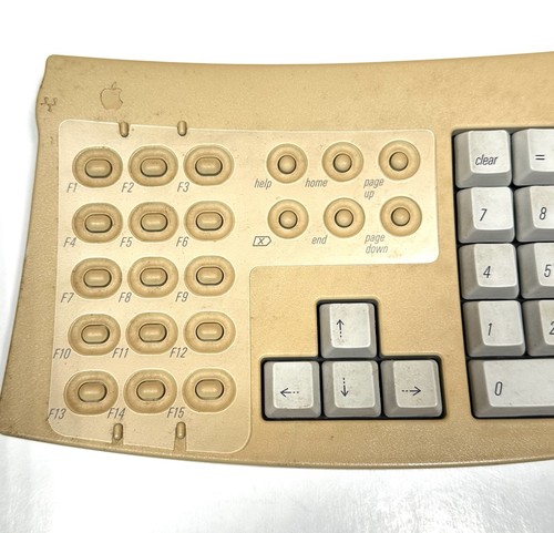 Apple Adjustable Keyboard Family Number M1242 No Cables 1992 Untested Discolored - Picture 3 of 7