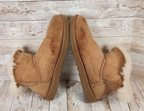 UGG Bailey Button Women's 9 Shoes Brown Tan Suede Comfort Shearling Boots 3352 - Picture 7 of 12