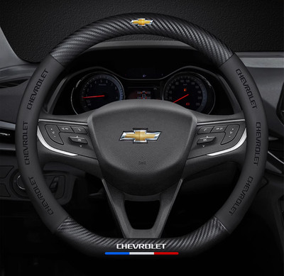15'' PU Leder+Kohlefaser Lenkradabdeckung für Chevrolet 1980-2025 Alle Autos