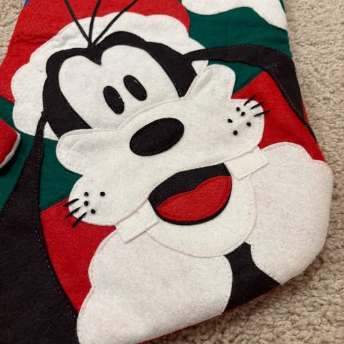 Calza natalizia vintage anni 90 Disney Store GOOFY applicazione feltro 3D retro rosso - Foto 3 di 10