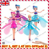 Flying Fairy Princess Dolls Magic Wing Infrared Induction Control Kids Toy Gifts