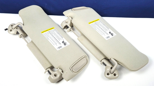 2000 - 2006 Chevy Suburban Tahoe Yukon Sun Visor Set Pair Tan / Creme - Picture 1 of 13