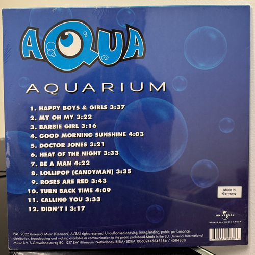 Aqua - Aquarium (25th Anniversary WHITE Vinyl LP, 2022) - 第 3/3 張圖片