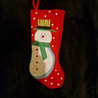 Felt Snowman Mini Christmas Stocking Red & White Polka Dot Decoration