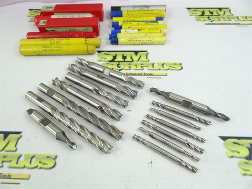 NEW & USED LOT OF 14 ASSORTED HSS & HSCO END MILLS 9/64" TO 3/8" DIA MORSE DOALL