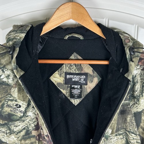 Mossy Oak Break-Up Infinity Camo Jacket L Hooded Hunting Coat Insulated Lined - Picture 3 of 9