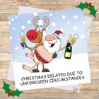 Funny Christmas Card DRUNK SANTA Adult Humour Friend Colleague Rude XMAS🎄