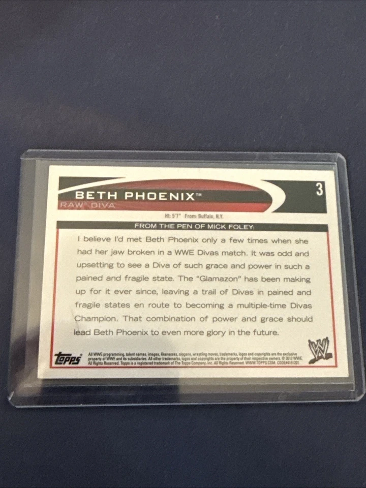 Beth Phoenix 2012 Topps WWE Red Card #3 - Image 2 of 3