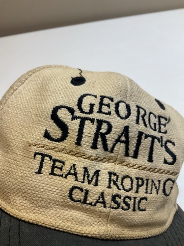 Vintage 90s George Strait Team Roping Classic Adult SnapBack Hat - Picture 2 of 10