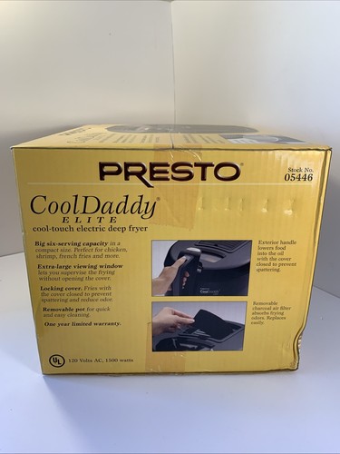 Friggitrice elettrica Presto Cool Daddy Elite Cool-touch 05446 nuova sigillata - Foto 3 di 7