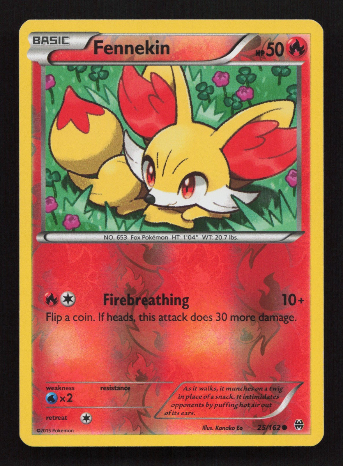 Fennekin 25/162 Common - Pokemon TCG XY: BREAKthrough - Reverse Holo