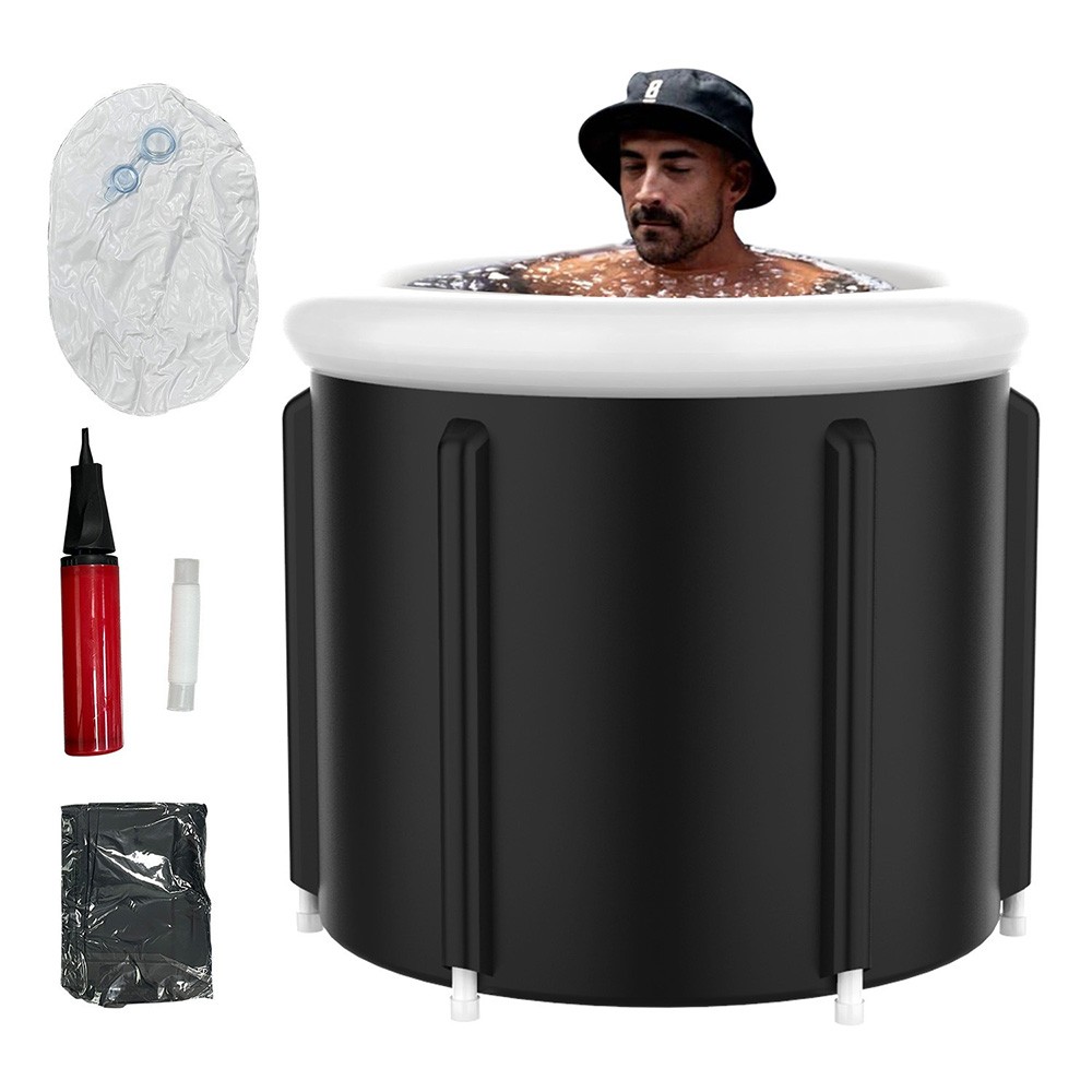 Portable Ice Bath Tub with Cover, 75cm - Cold Pod Inflatable Bathtub for Cryothe