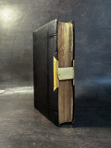 Antique c1880 Holy Bible Old New Testaments Fine Leather Clasp Oxford University - Bild 4 von 20