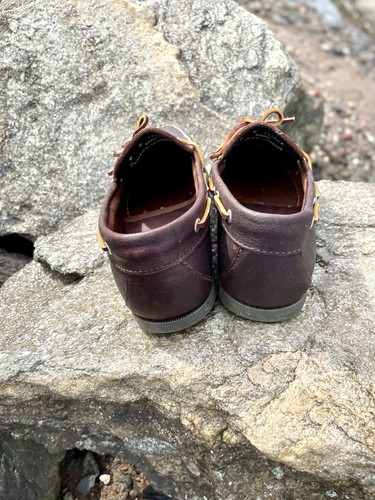 LL Bean 130448 Brown Leather Loafers Boat Slip On Shoes Men's size 8D - Picture 12 of 19