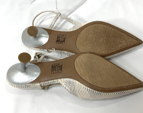 Jones New York Slingback Buckle Pump 8 M Ivory Metallic Kitten Heel NEW w/Tag - Picture 8 of 9